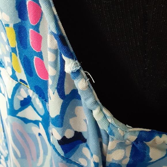 Lilly Pulitzer Carlotta Stretch Shift Dress Blue Peri Pinch Pinch Womens 8 Beach - Picture 10 of 14